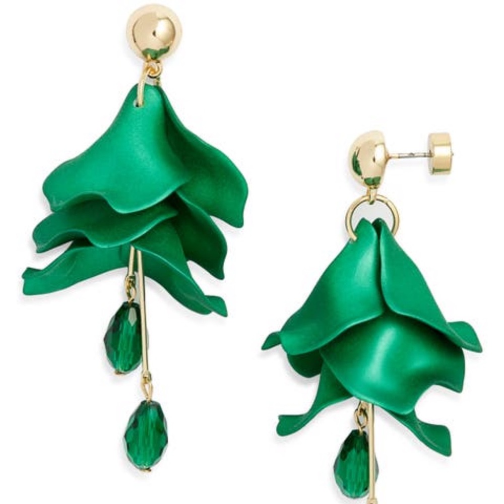Nordstrom Emerald Green Floral Earrings